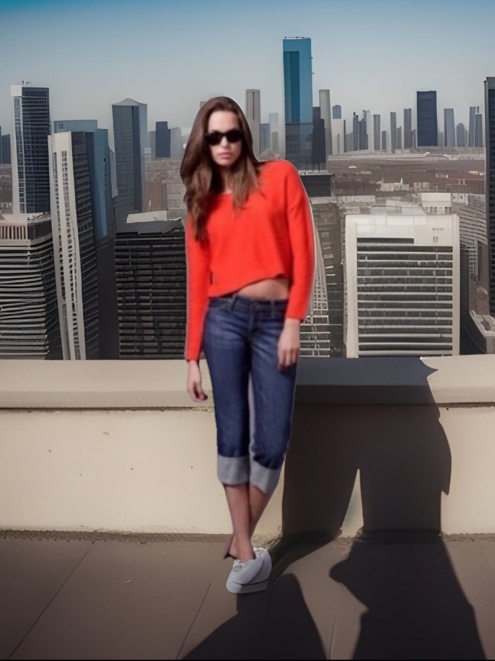 Unique AG Adriano Goldschmied The Shorty Cropped Jeans Color Dark Wash